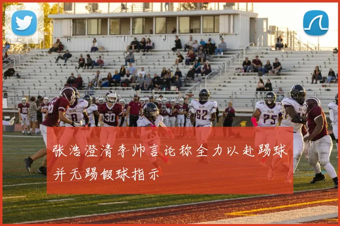 张浩澄清李帅言论称全力以赴踢球并无踢假球指示